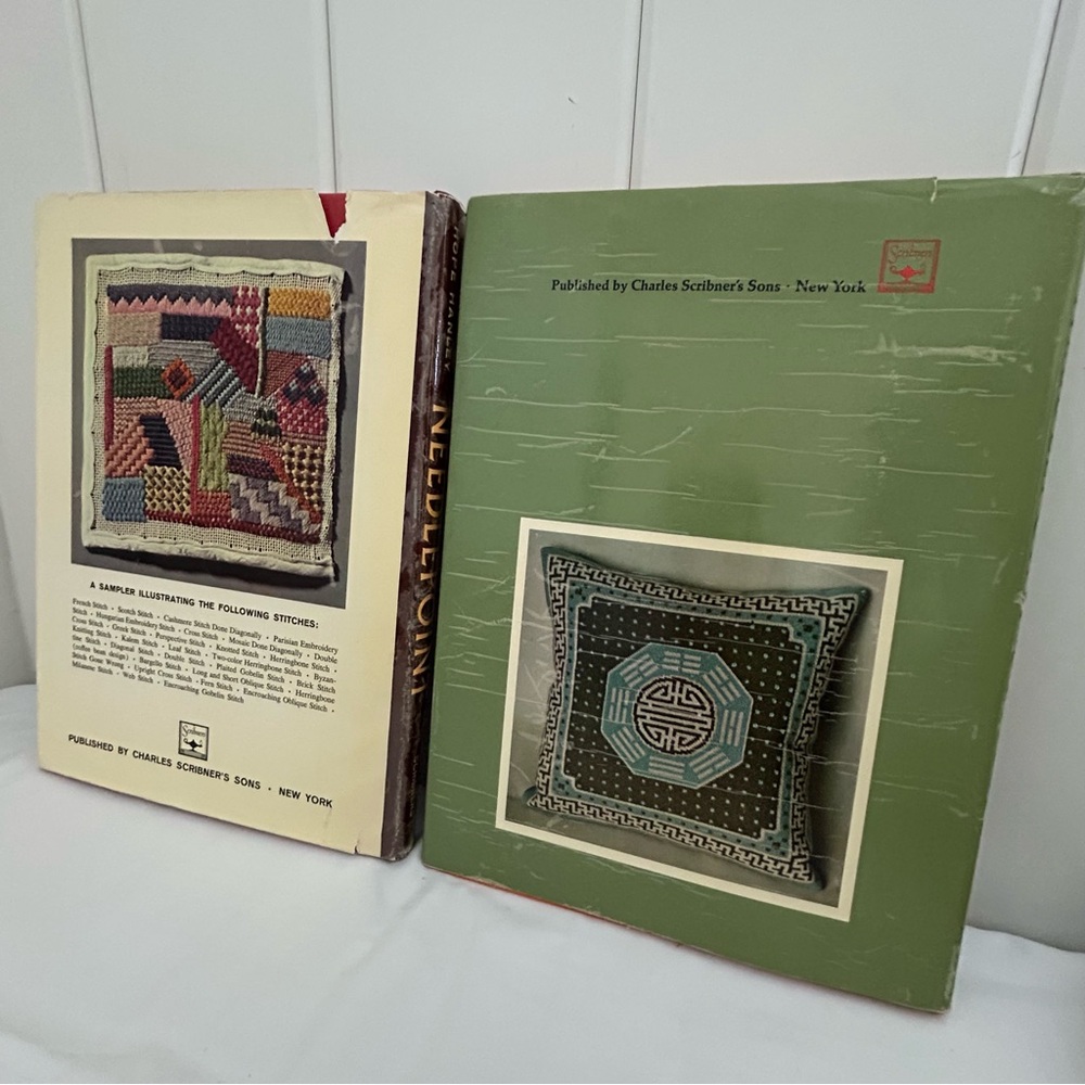 2 Vintage Needlepoint book LOT by Design Chinese Themes Needlepoint Hope Hanley - Picture 3 of 17
